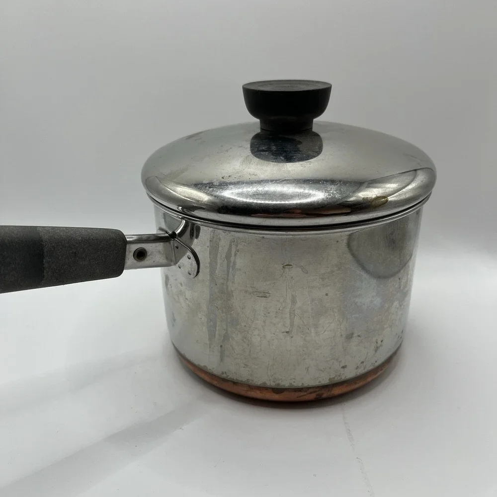 1801 Revere Ware 1 L 2 Qt Stainless Steel Sauce with‎ Lid Made In Clinton IL USA